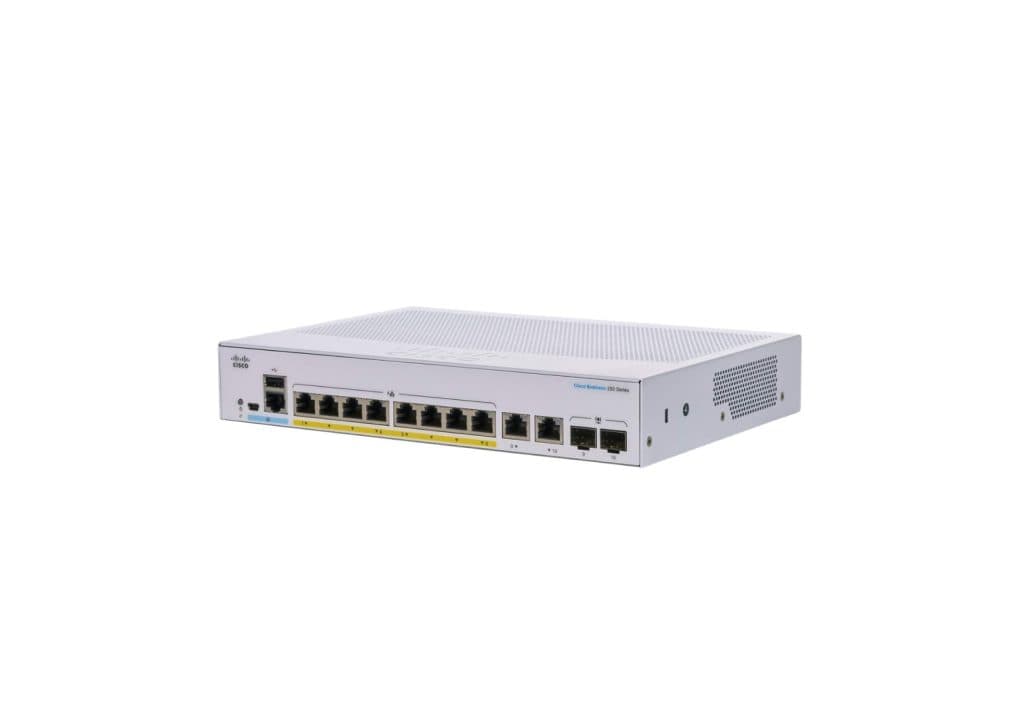 سوئیچ شبکه 8 پورت (Cisco) سیسکو POE مدل CBS250-8P-E-2G
