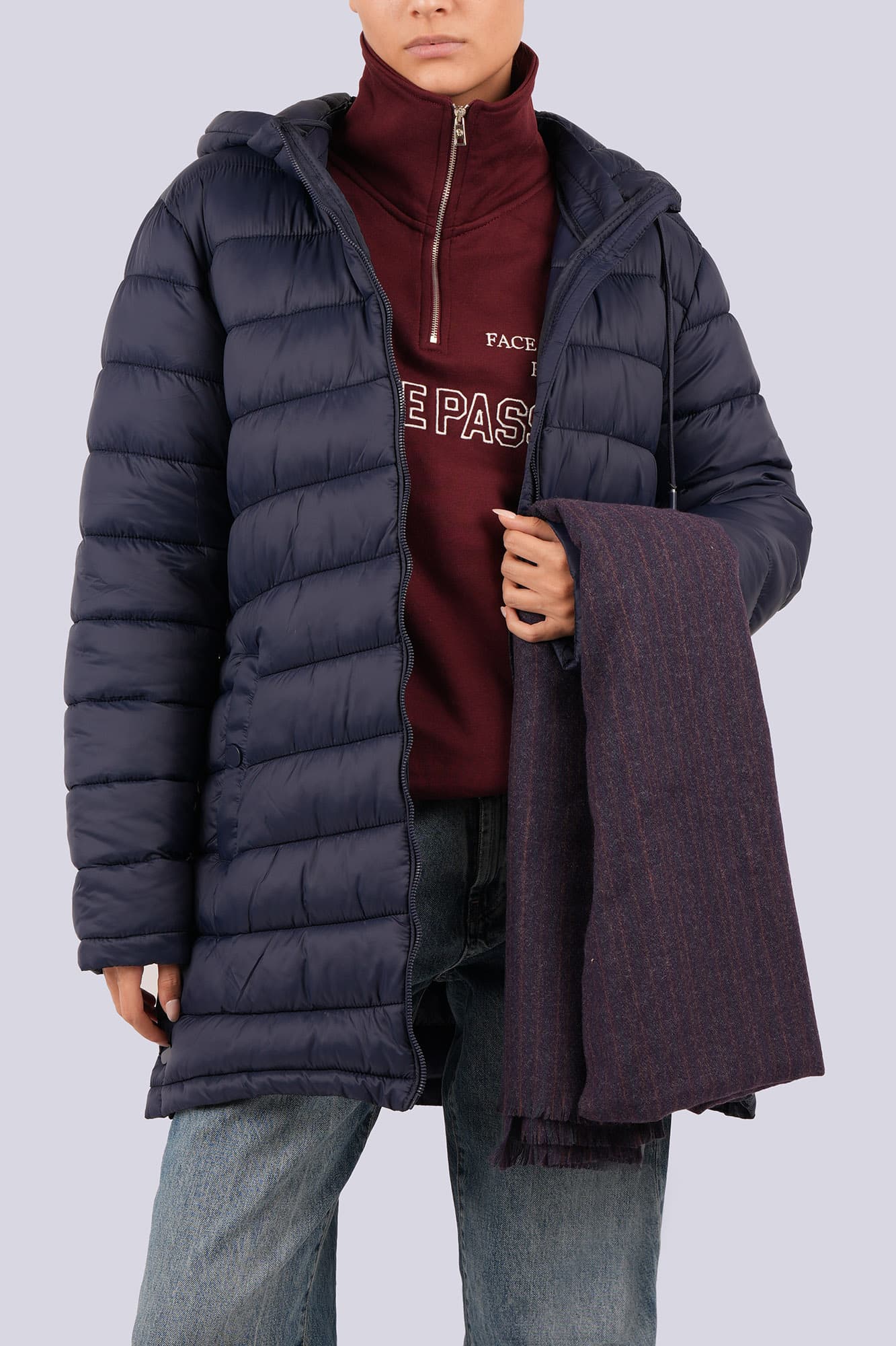 کاپشن بلند ساده زنانه