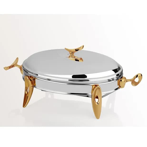 سوفله بیضی بزرگ تک استیل مدل لوپ (دسته طلایی)