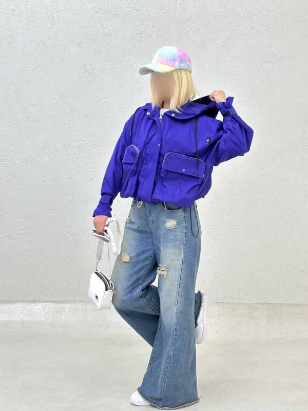 بارانی سرآستین چسبی کلاهدار