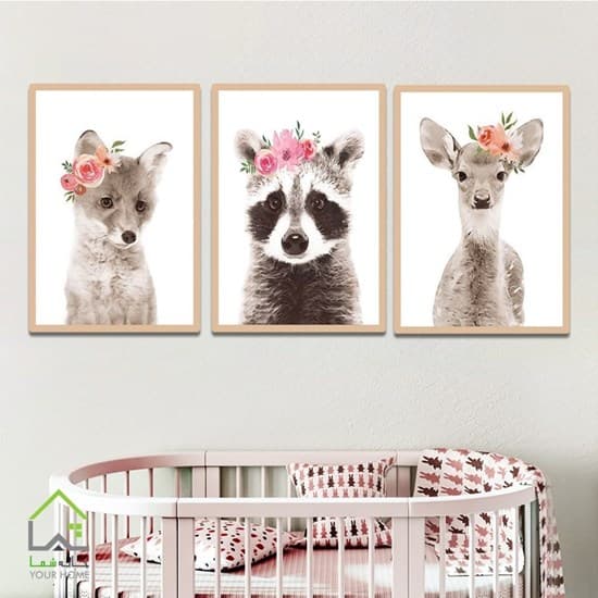 تابلو سه تکه مینیمال اتاق کودک