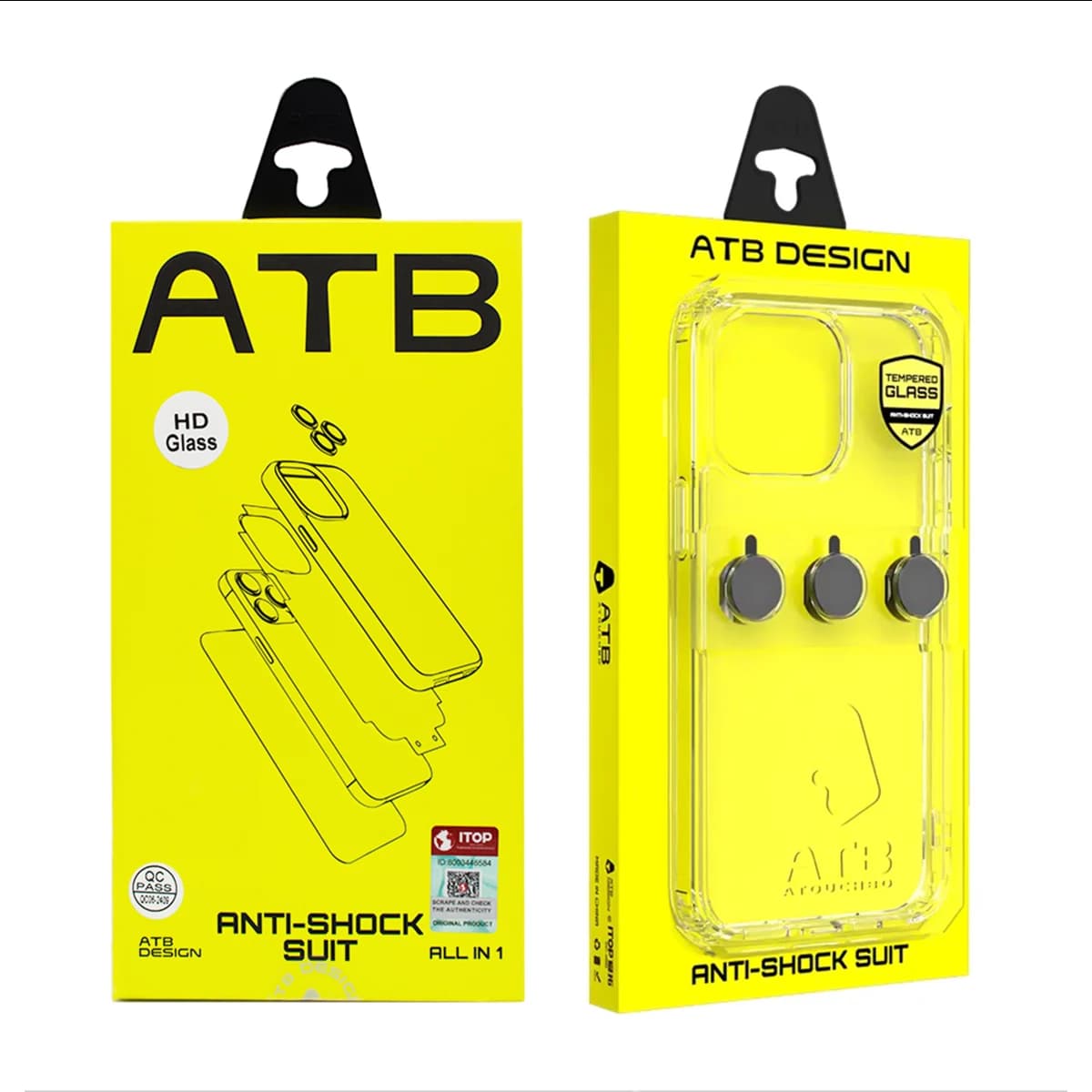 قاب گوشی اپل iPhone 16 Pro ای تی بی مدل Anti Shock Suit به همراه گلس، محافظ لنز و حلقه مگ سیف