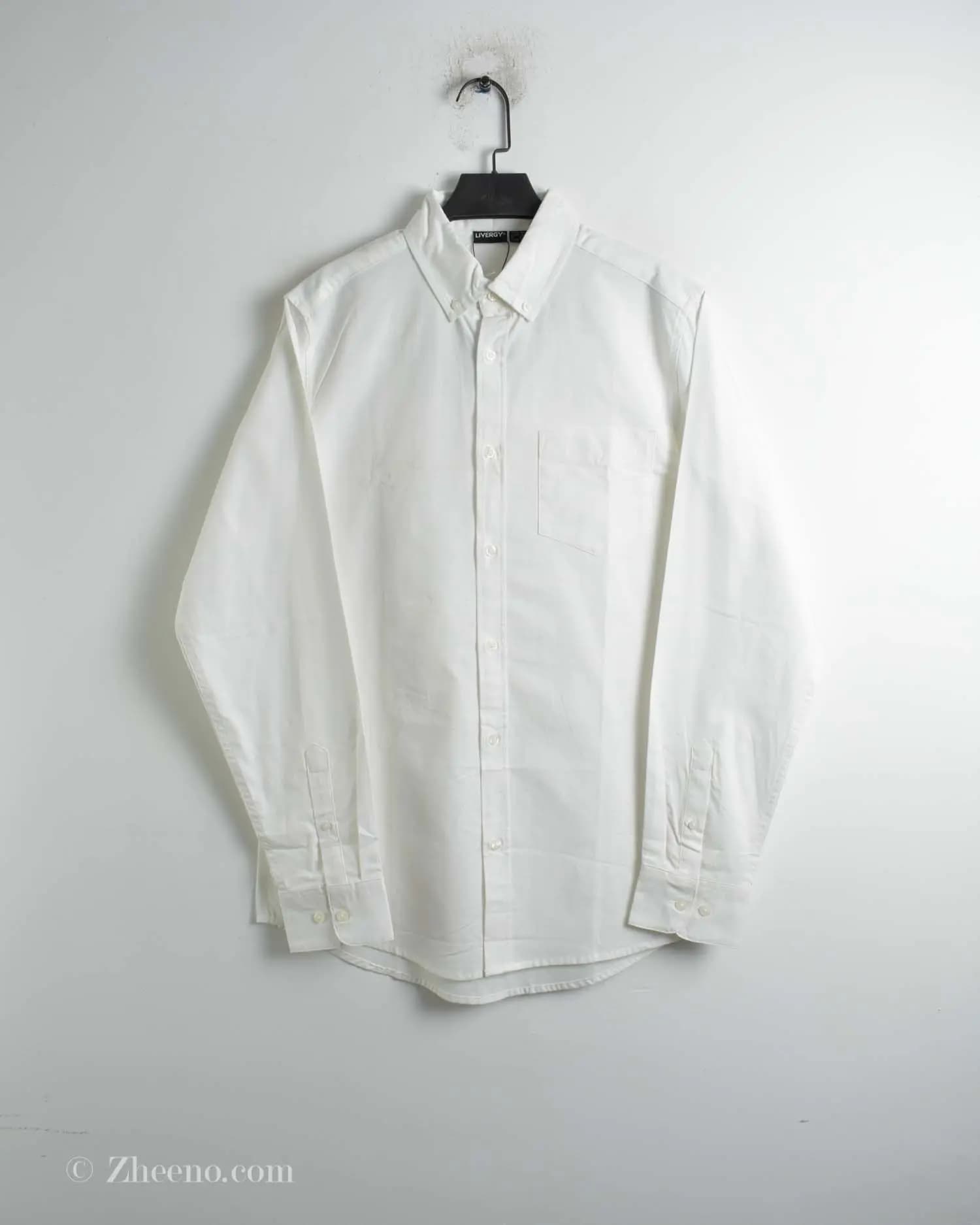 پیراهن نخی آستین بلند ساده Livergy