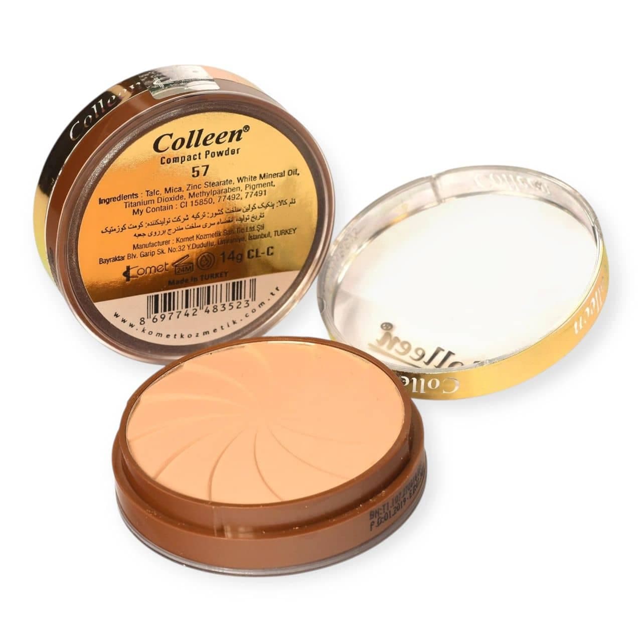 پنکک کالن Colleen مدل کمپکت پودر بهمراه پد اسفنجی