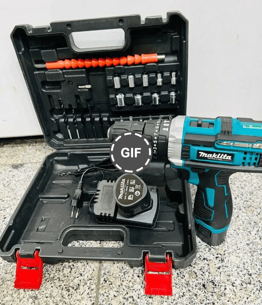 دریل شارژی ۲۴ ولت با لوازم طرح ماکیتا مدل MAKITA-24