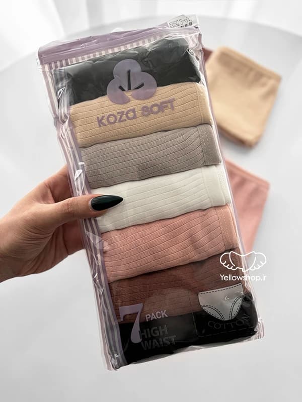 شورت کبریتی اسلیپ زنانه کوزا KOZA سایز بزرگ پک هفت تایی کد 21241