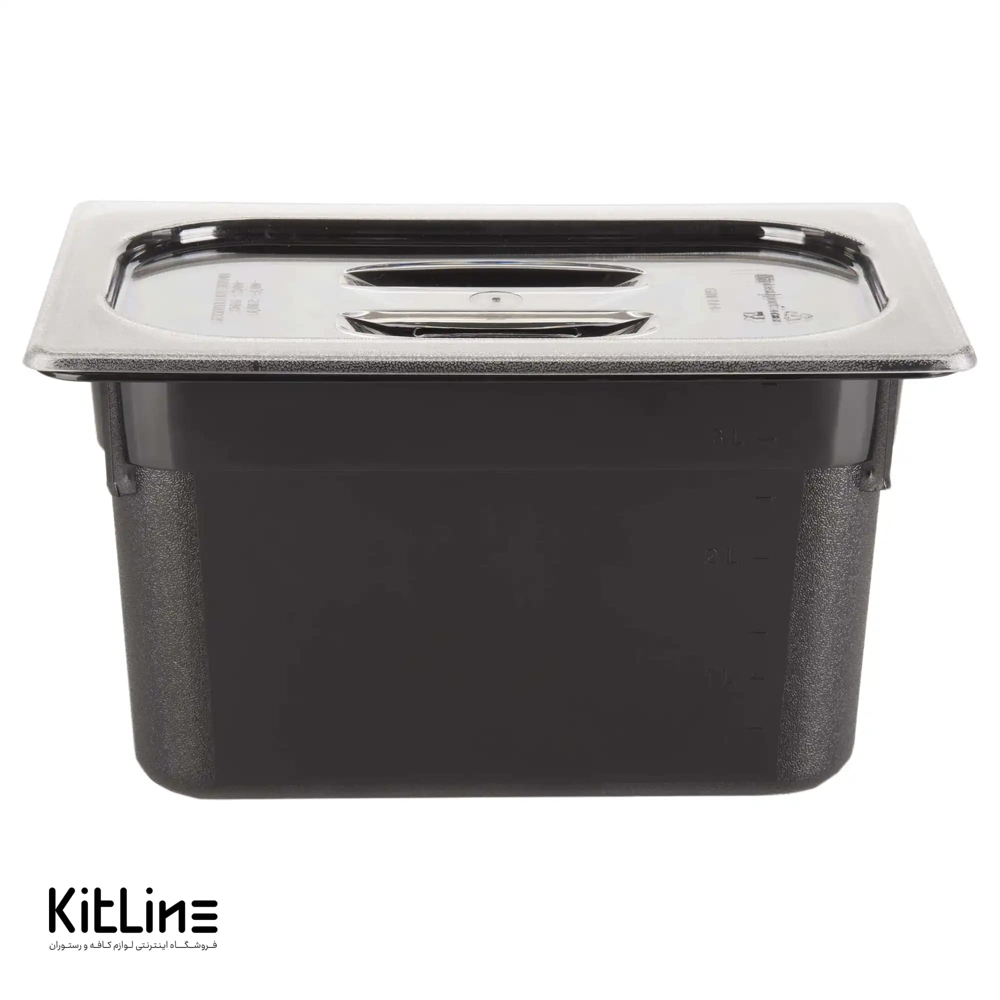 بن ماری ۱/۴ پلی کربنات عمق ۱۵ مشکی به همراه درب