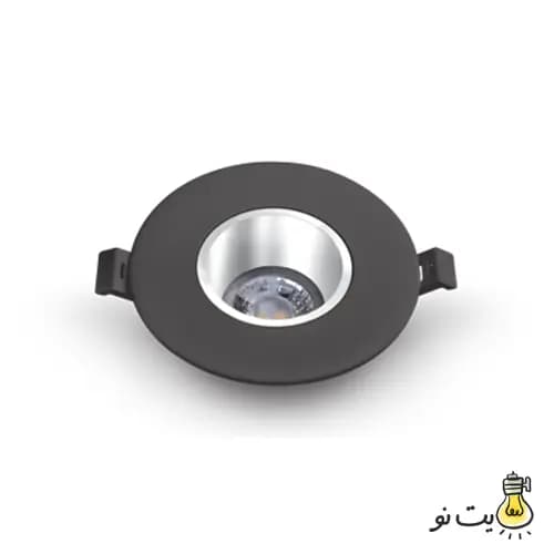 قاب هالوژن عمیق مشکی کروم پارس لایت