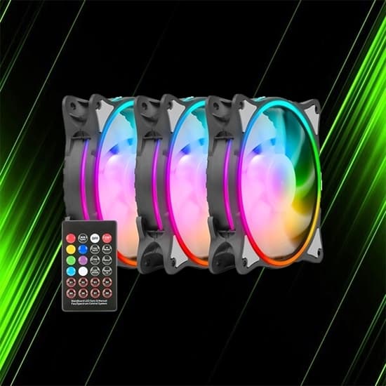 فن کیس گرین HURACAN GFK120M-ARGB بسته 3 عددی
