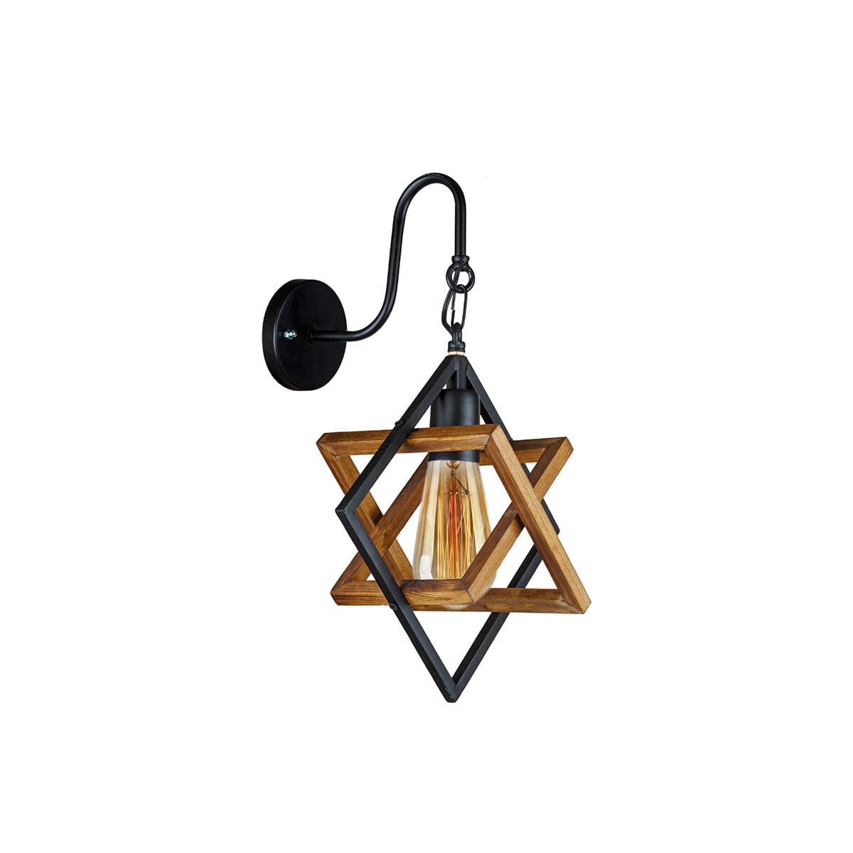 چراغ دیواری تک شعله چشمه نور کد A2225/1BK-BR