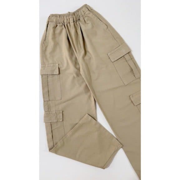 شلوار کارگو کرم مشکی