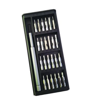 ست پیچ گوشتی 24 پارچه ساعتی الکترونیکی سری 6024 کد 2025A دسته فلزی