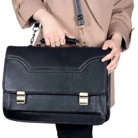 کیف دوشی اداری چرم 2 قفل مدل 2035