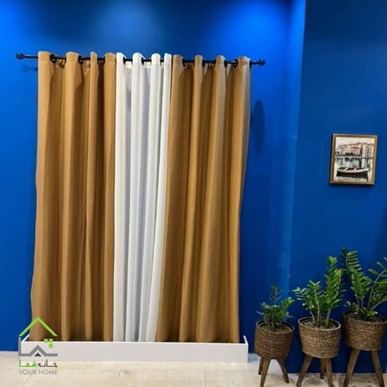 پرده کتان کنفی ضخیم شکلاتی