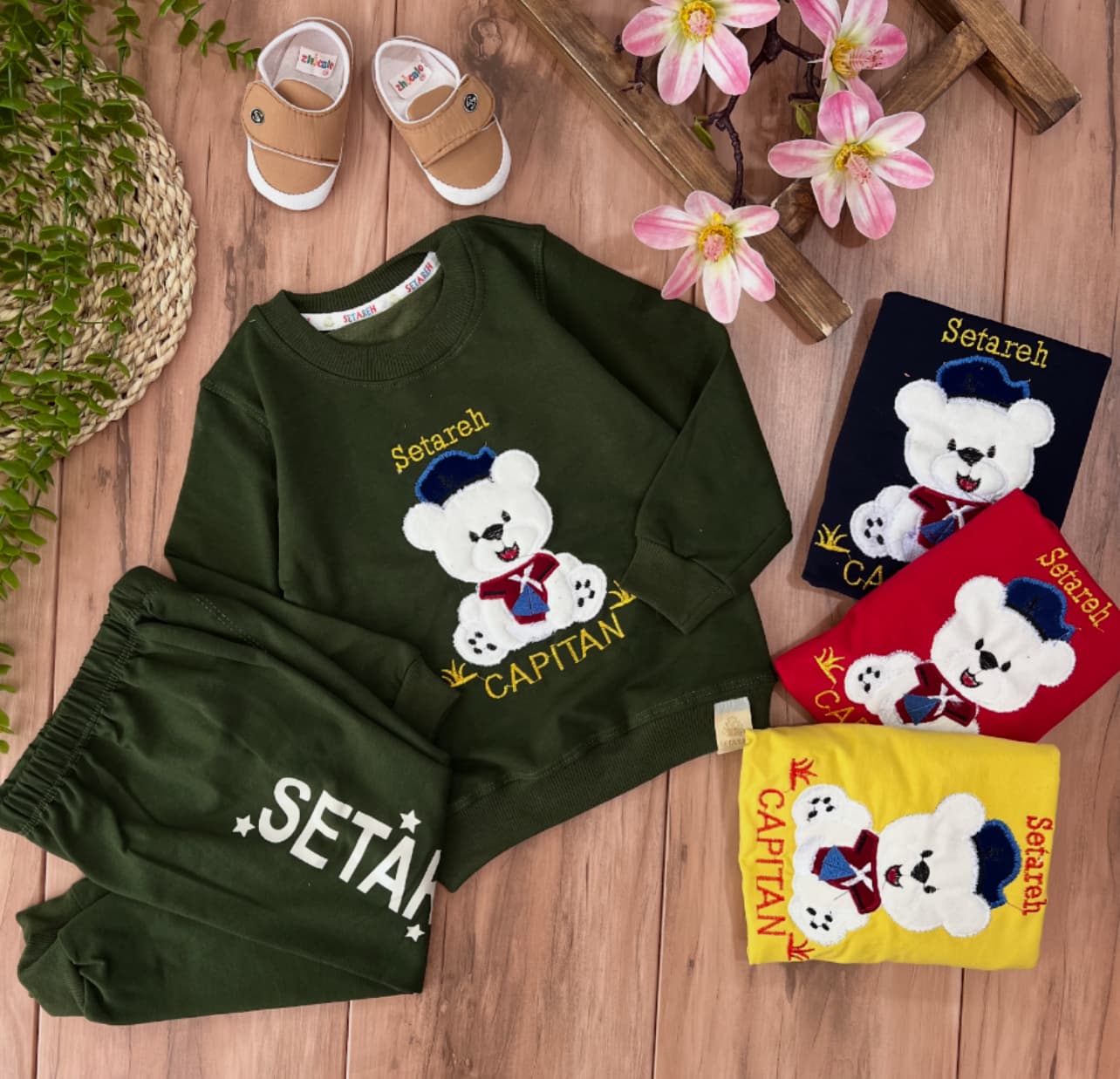 بلوز شلوار خرس پولیشی کلاهدار3144