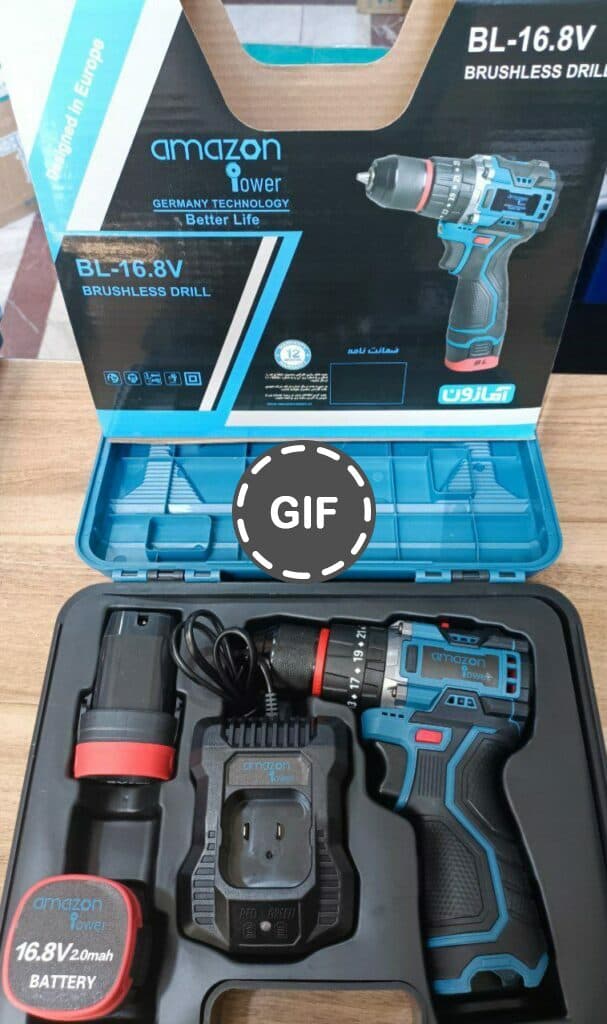 دریل شارژی ۱۶.۸ ولت براشلس آمازون مدل BL-16.8V