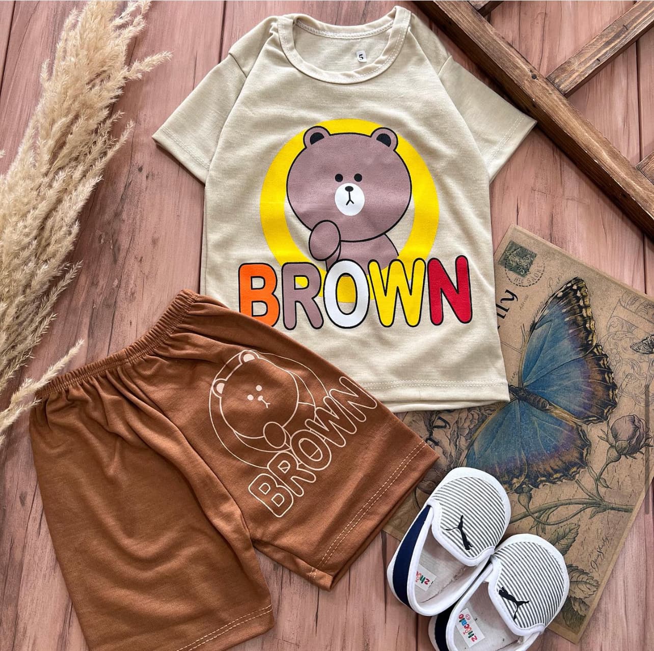 تیشرت شلوارک خرس brown