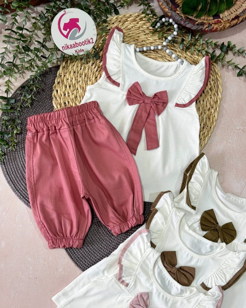 شومیز شلوارک پاپیون کتان