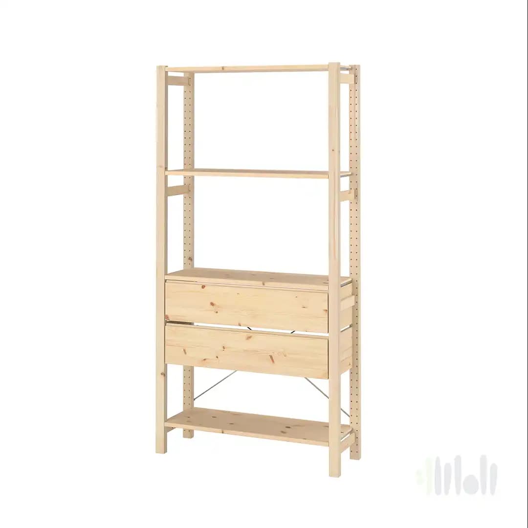 قفسه چوبی کشودار ایکیا IVAR