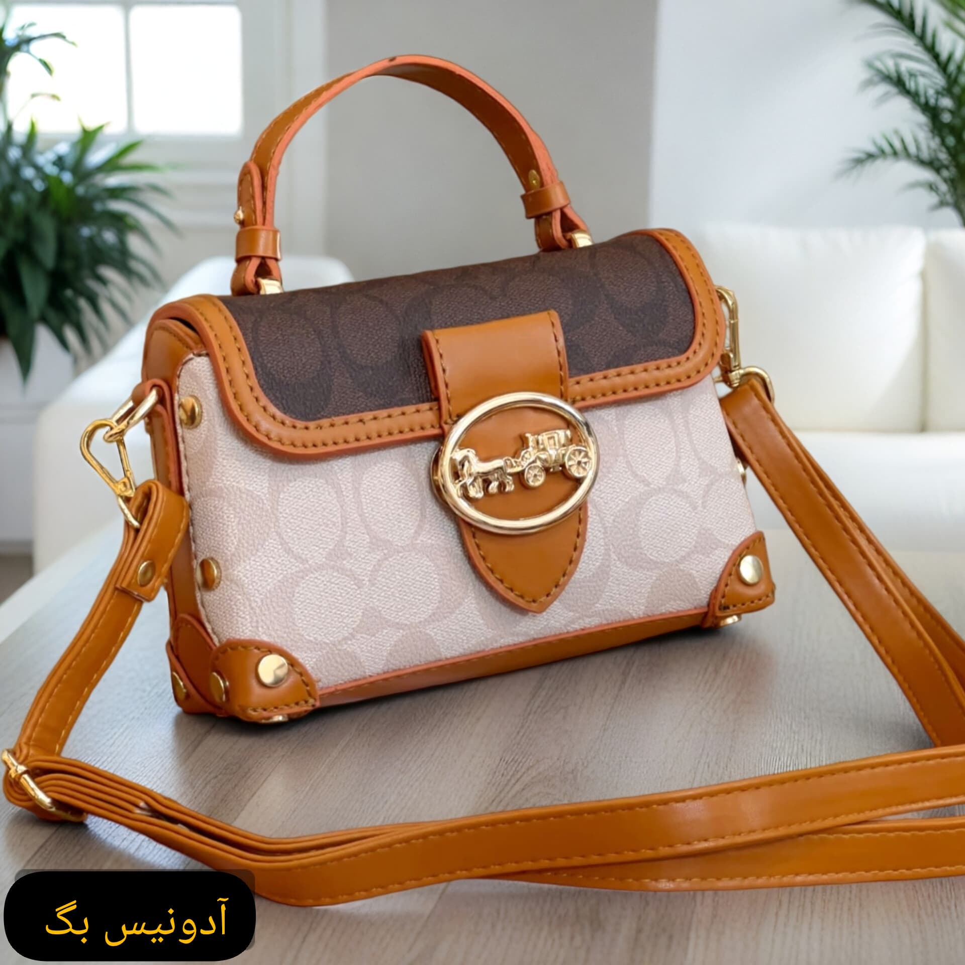 کیف دوشی دخترانه فانتزی اسپرت دستی برند کوچ coach پاسپورتی شیک مجلسی