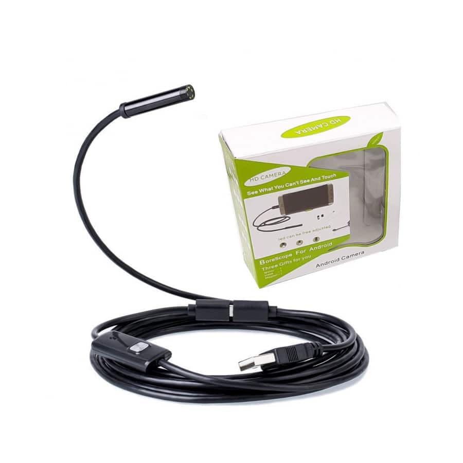 دوربین (آندوسکوپ) 1.3 مگاپیکسل دارای ارتباط USB سازگار با ویندوز و اندروید لنز 7mm کابل 1 متر