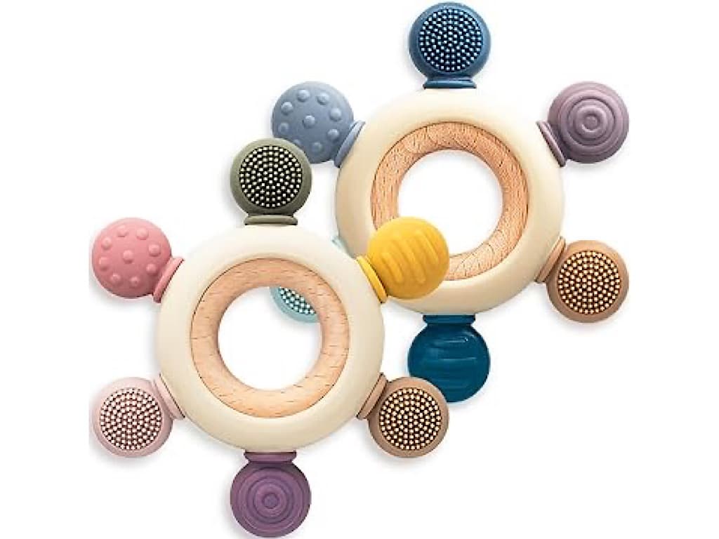 دندانگیر با حلقه چوبی و روکش سیلیکونی نوزادی طرح فرمان کشتی