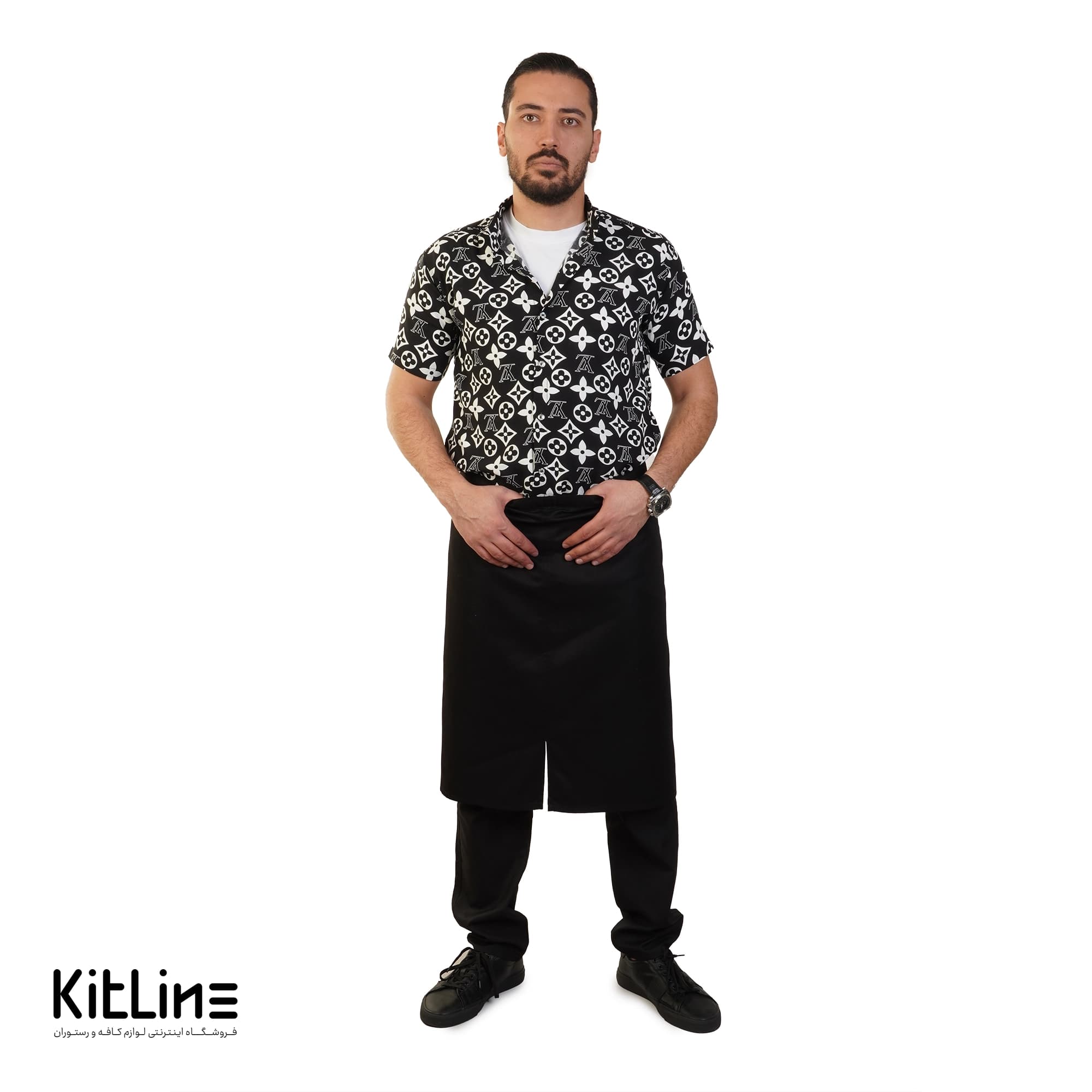 نیم پیشبند ترگال کجراه سرآشپز مشکی