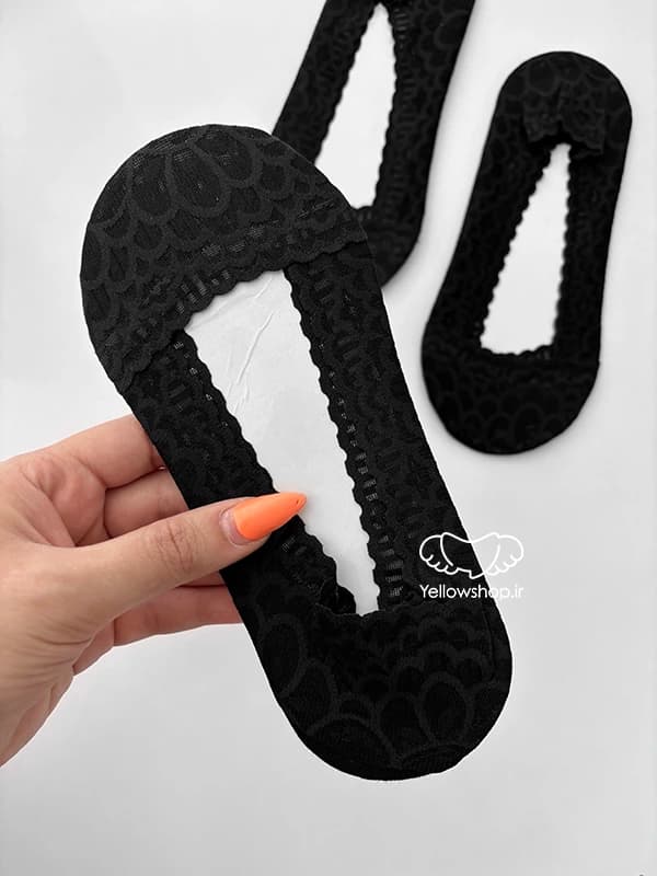 جوراب کالج زنانه گیپوری مجلسی مشکی کد 31035