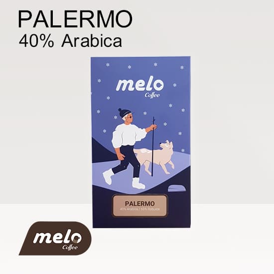 قهوه ملو مدل Palermo پالرمو 40 درصد عربیکا 60 درصد روبوستا
