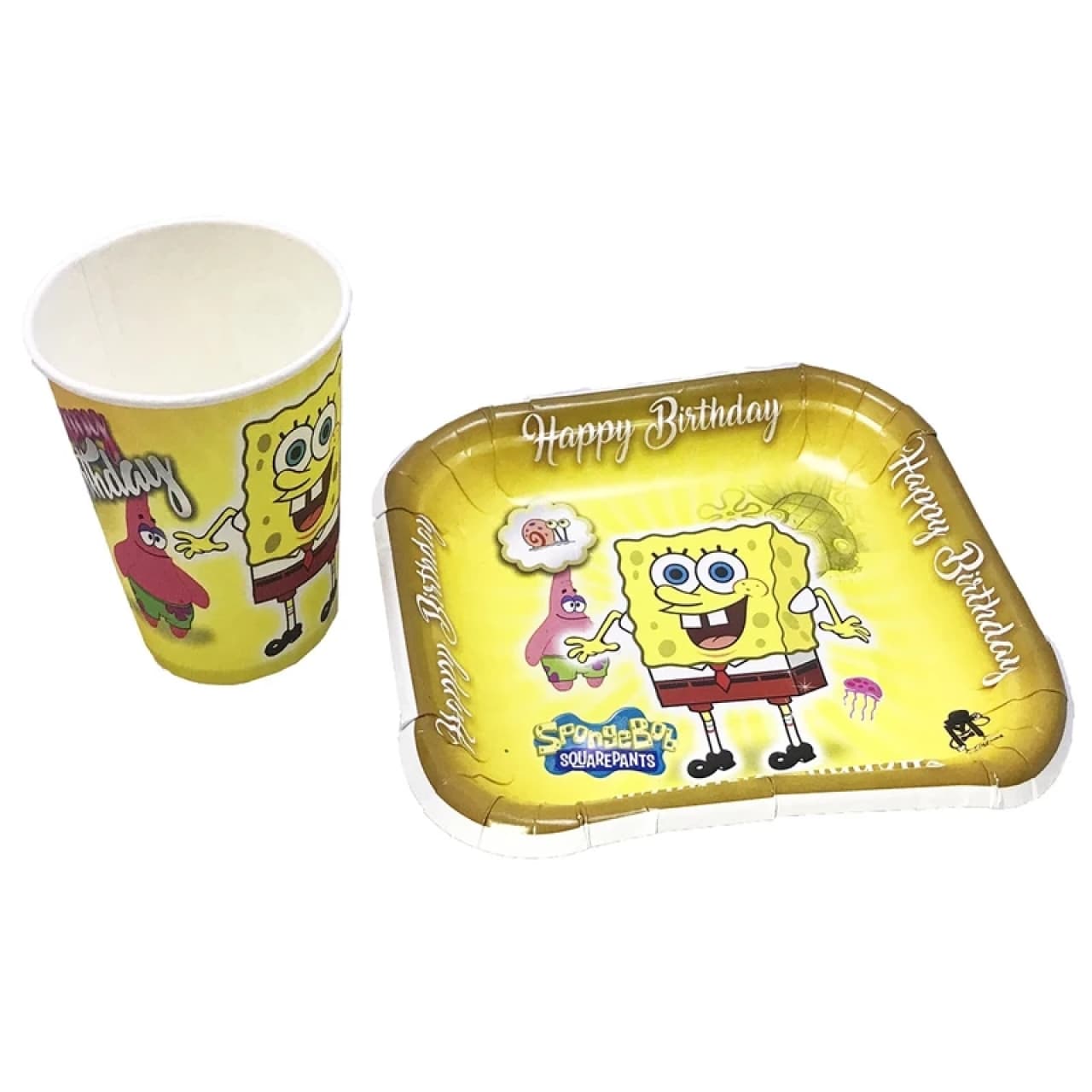 پک ظروف یکبار مصرف ایرسا مدل باب اسفنجی بسته 20 عددی