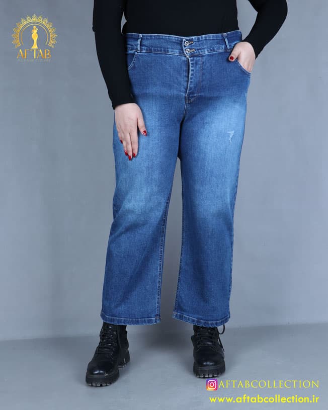 شلوار واید لگ بگ کوتاه سایزبزرگ 5387