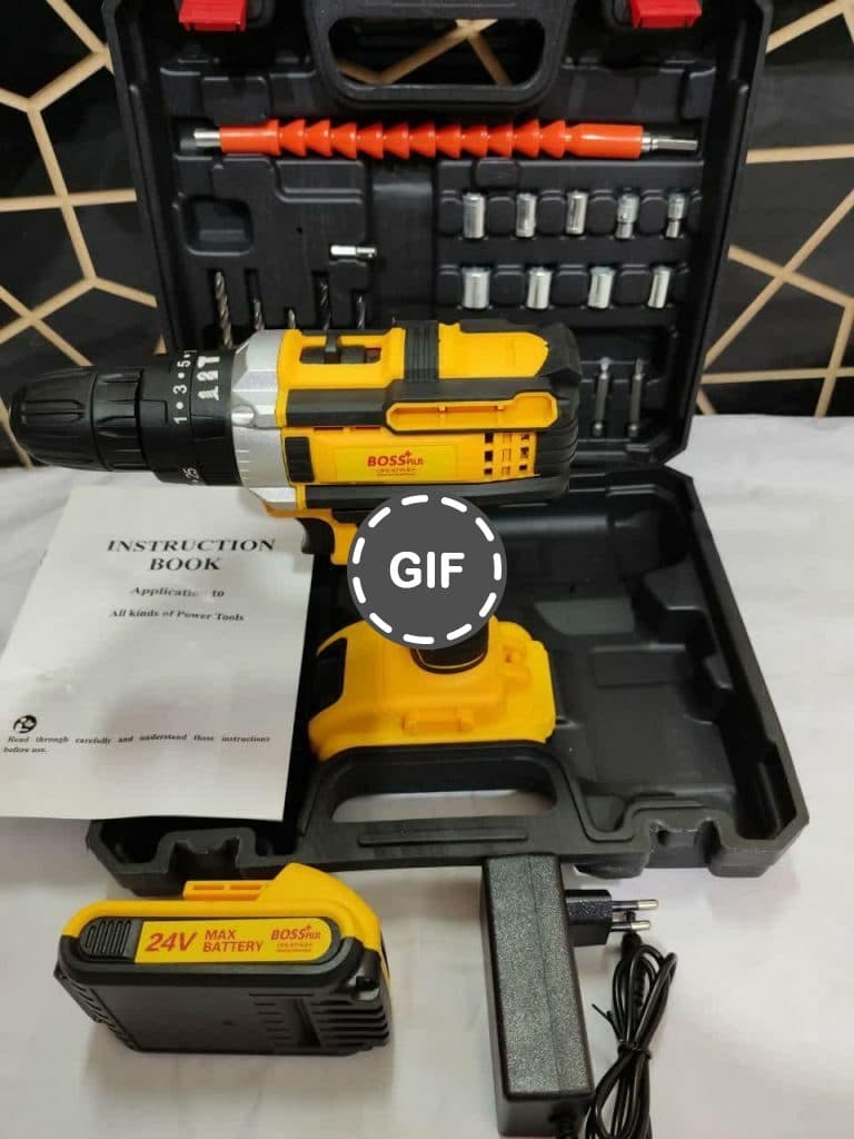 دریل شارژی ۲۴ ولت چکشی باس پلاس مدل BS+24