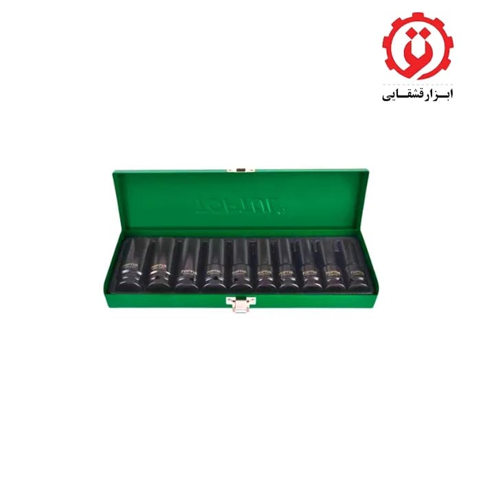 جعبه بکس فشار قوی 10 پارچه 1/2 تاپ تول مدل GDAD1002