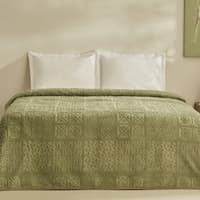 پتو یک نفره طرح برجسته کاراجاهوم ریتا سبز