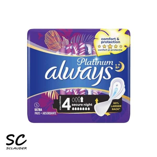 نوار بهداشتی پلاتینیوم الویز مدل Secure Night (سایز 4)