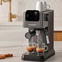 اسپرسوساز نیمه اتوماتیک با فوم ساز شیر گروندیگ KSM 4330 طوسی