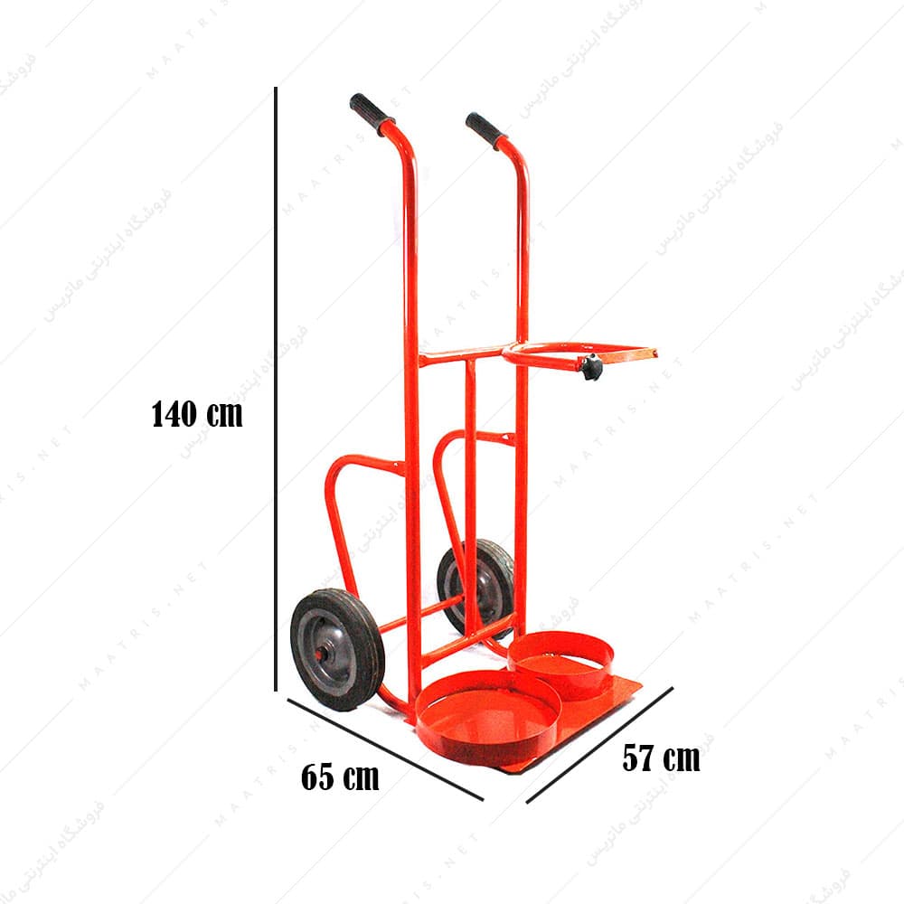 باربر دستی حمل کپسول هواگاز دوقلو تک چرخ