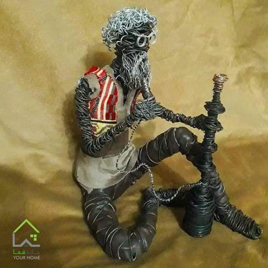 مجسمه کوچک مفتولی قلیونی