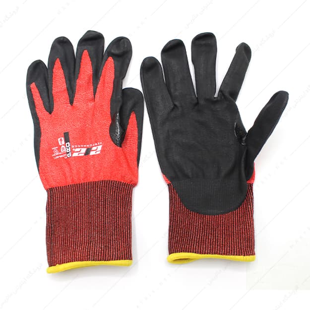 دستکش ضد برش کف مواد مدل 212 قرمز مشکی برند PERFORMANCE