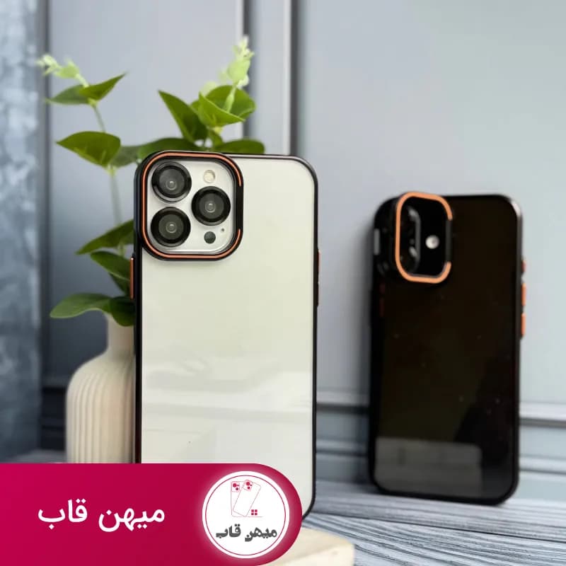 قاب گوشی آیفون orange lens استند شو با محافظ لنز - کد (۷۹۶۲۸)