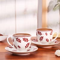 ست قهوه خوری 2 نفره امسان Adore حجم 90 میلی زرشکی