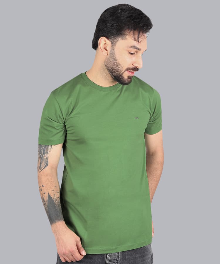 تیشرت ساده سبز روشن مردانه 9109