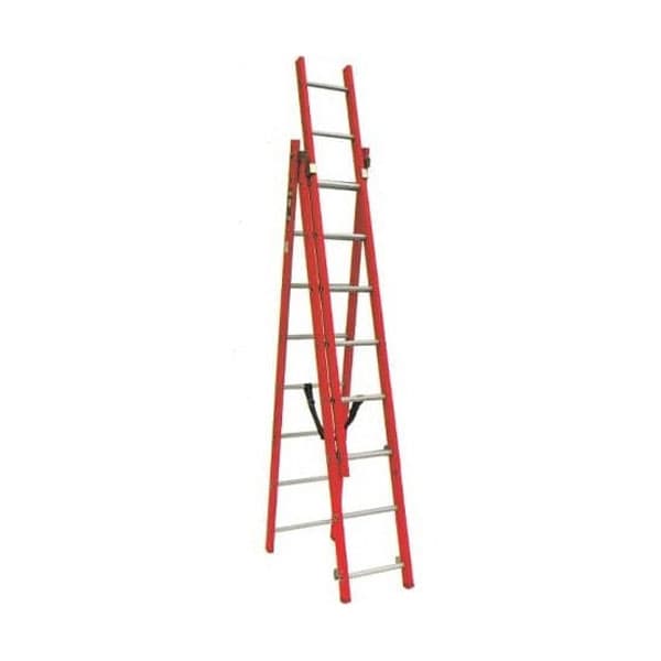 نردبان 34 پله 3 تکه آلوم پارس پله مدل تک صنعت 9 متری