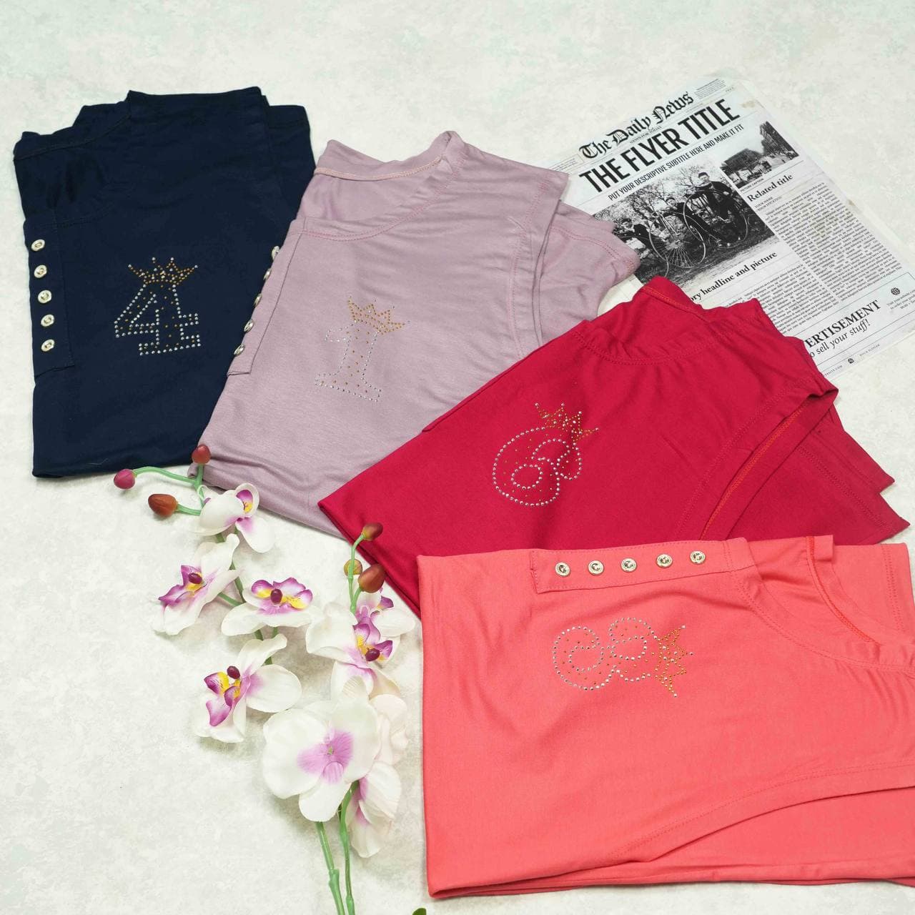 تاپ حلقهای زنانه دکمه دار