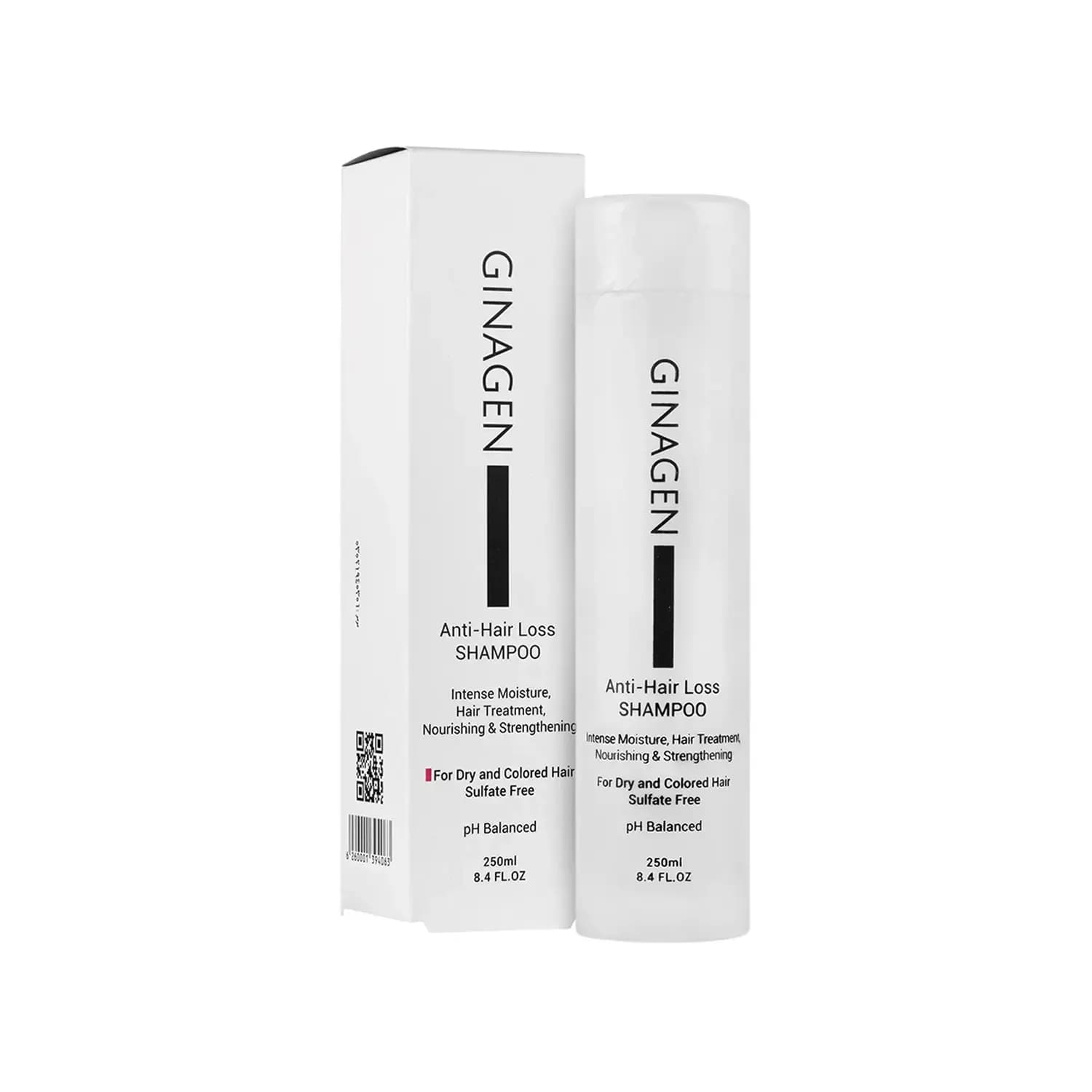 شامپو ضد ریزش فاقد سولفات ژیناژن مناسب موهای خشک و رنگ شده حجم 250 میلی لیتر