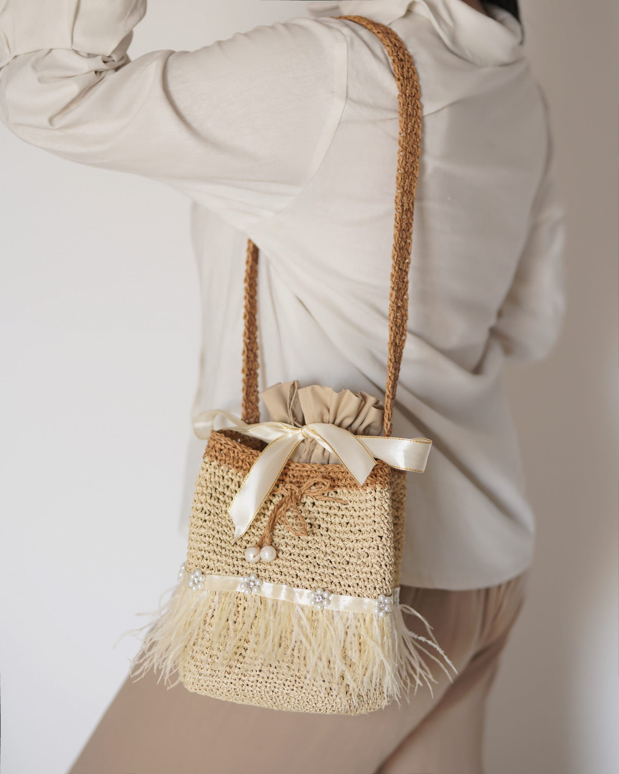 کیف رافیا دست دوز لوپه