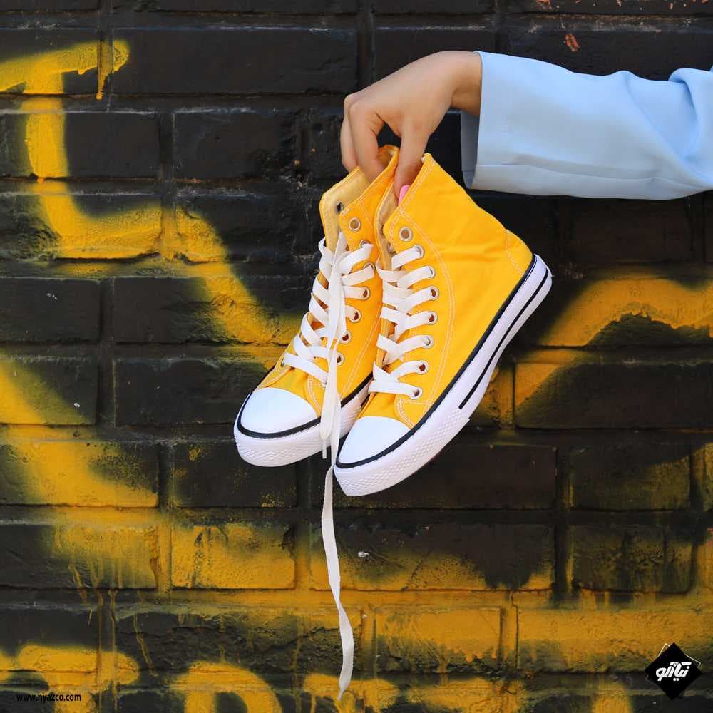 کفش آل استار ساق بلند زرد