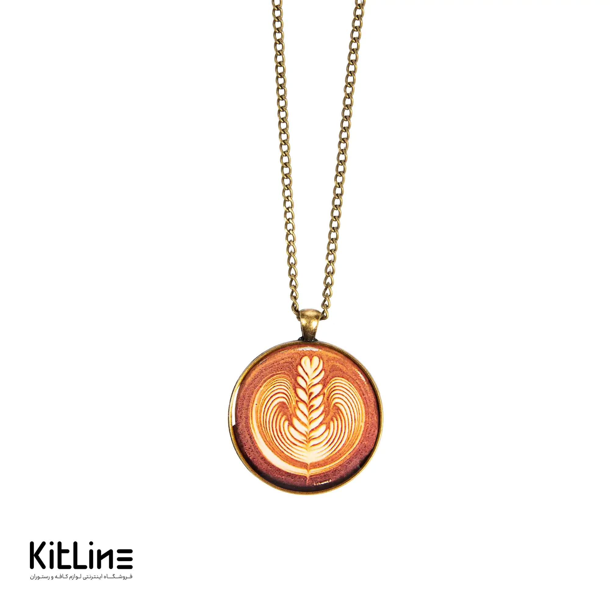 گردنبند بند زنجیری با آویز لاته آرت طرح روزتا