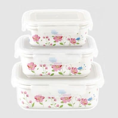 ست ظروف فریزری سرامیکی گلدار یونیک کد 2848 (خارجی دریجه 1)