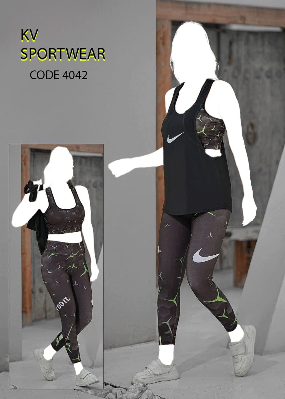 ست نیم تنه لگ و کاور ورزشی زنانه NIKE کد 0043